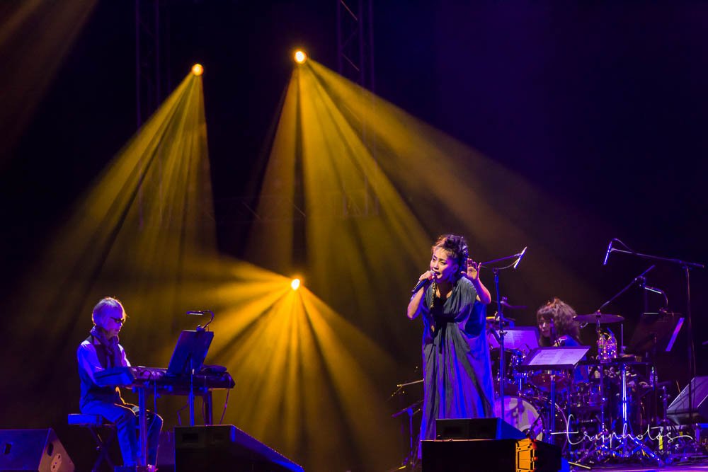 Kagoshima singer Hajime Chitose with her solo performances at her Singapore concert